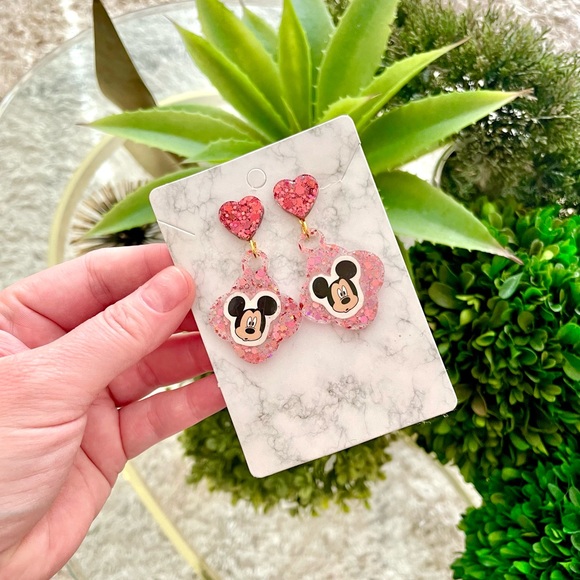 Acrylic Mickey Mouse Earrings - Picture 4 of 5